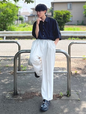 「INTER FACTORY（インターファクトリー）のアイテム（スラックス）」を使った、Mugくん【きれいめカジュアル】さん（メンズ・170cm）の春コーディネート