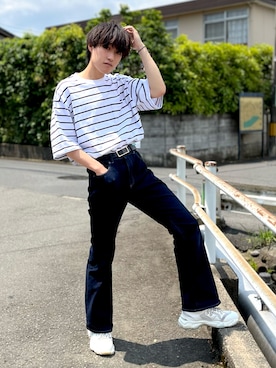 「SVEC（シュベック）のアイテム（スニーカー）」を使った、Mugくん【きれいめカジュアル】さん（メンズ・170cm）の春コーディネート