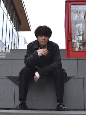 「ニットベスト」｜「アイテム（ステンカラーコート）」を使った、Mugくん【きれいめカジュアル】さん（メンズ・170cm）の秋コーディネート