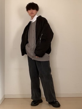 「アイテム（MA-1）」を使った、Mugくん【きれいめカジュアル】さん（メンズ・170cm）の冬コーディネート