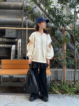 「アイテム（スウェット）」を使った、Kastane officialさん（レディース・157cm）の冬コーディネート