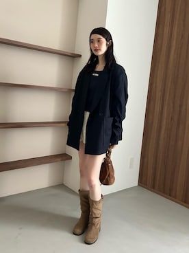 「アイテム（テーラードジャケット、ブルー系）」を使った、Kastane officialさん（レディース・163cm）の秋コーディネート