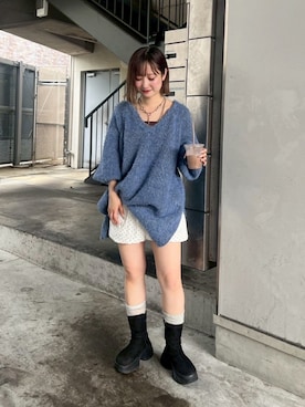 「アイテム（ニット/セーター）」を使った、Kastane officialさん（レディース・151cm）の夏コーディネート