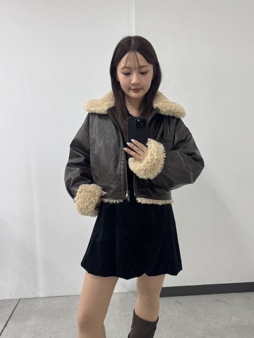 セール】針抜きベロアバルーンミニワンピース（ワンピース）｜Kastane