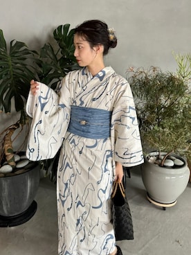 「浴衣」｜「アイテム（その他）」を使った、Kastane officialさん（レディース・162cm）の夏コーディネート