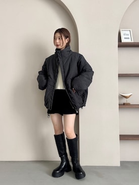 「アイテム（ダウンジャケット/コート）」を使った、Kastane officialさん（レディース・163cm）の夏コーディネート