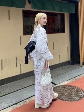 「浴衣」｜「アイテム（その他）」を使った、Kastane officialさん（レディース・157cm）の夏コーディネート