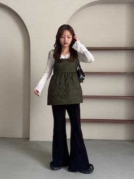 「アイテム（キャミソール、グリーン系）」を使った、Kastane officialさん（レディース・158cm）の夏コーディネート