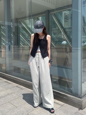 「アイテム（スウェットパンツ）」を使った、Kastane officialさん（レディース・163cm）の夏コーディネート
