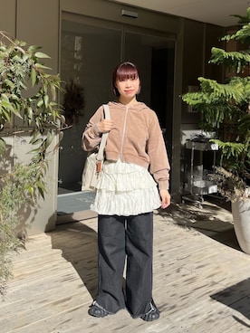 「Kastane（カスタネ）のワッシャーティアードミニスカート（スカート）」を使った、Kastane officialさん（レディース・151cm）の春コーディネート