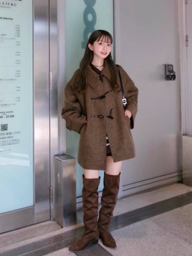 「アイテム（ダッフルコート）」を使った、Kastane officialさん（レディース・158cm）の秋コーディネート