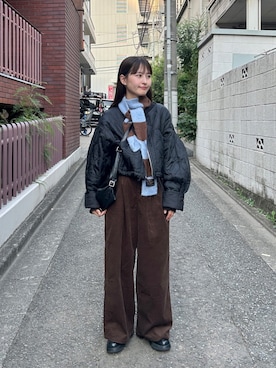 「アイテム（マフラー）」を使った、Kastane officialさん（レディース・157cm）の秋コーディネート