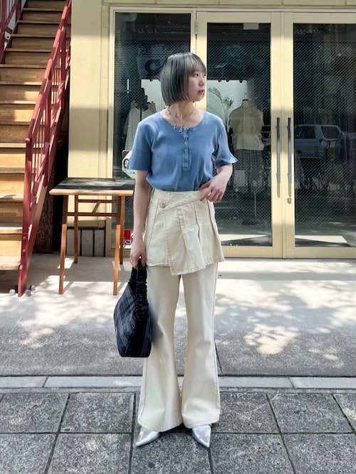 tシャツ 「新色追加/5色展開/XS.Fサイズ展開」ピグメントヘンリーTEE レディース 新色追加/5色展開/XS.Fサイズ展開】ピグメントヘンリーTEE