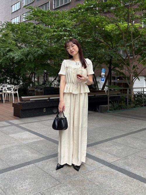 セール】【低身長サイズ/2サイズ展開/無地&チェック】ペプラムキャミ