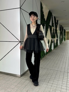 「アイテム（ベスト）」を使った、Kastane officialさん（レディース・158cm）の冬コーディネート