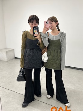 「アイテム（キャミソール、グリーン系）」を使った、Kastane officialさん（レディース・157cm）の夏コーディネート