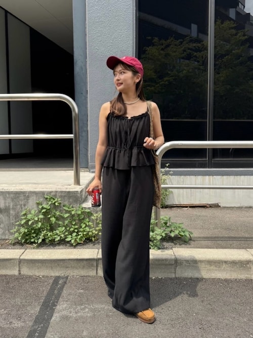 セール】【低身長サイズ/2サイズ展開/無地&チェック】ペプラムキャミ