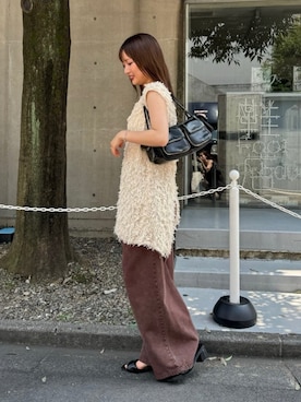 「Kastane（カスタネ）の*【裏地なし】ファーロングベスト（ベスト）」を使った、Kastane officialさん（レディース・158cm）の夏コーディネート