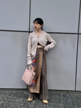 「アイテム（カーディガン/ボレロ、ピンク系）」を使った、Kastane officialさん（レディース・149cm）の秋コーディネート