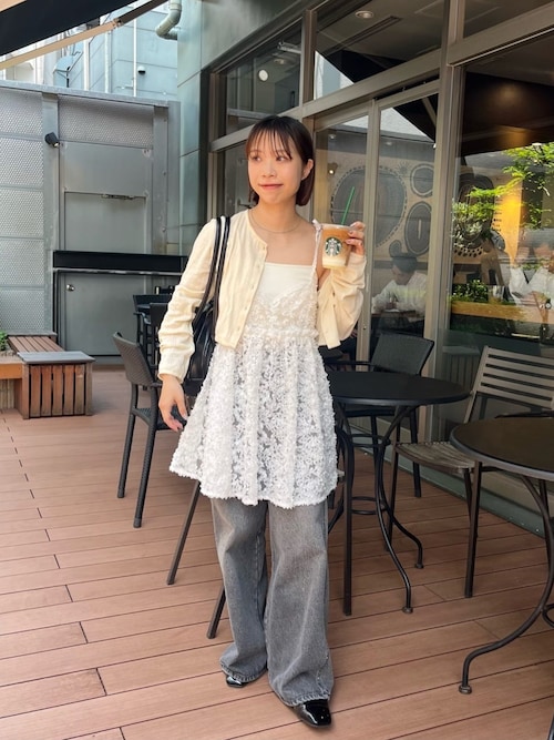 セール】【前後2WAY】ウェーブ刺繍チュールチュニック（チュニック