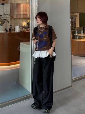 「WHIMSIC（ウィムジック）のアイテム」を使った、Kastane officialさん（レディース・155cm）の夏コーディネート