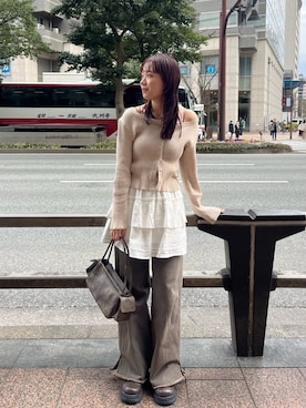 「アイテム（ボストンバッグ）」を使った、Kastane officialさん（レディース・163cm）の春コーディネート