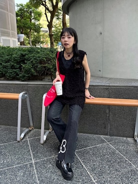 「アイテム（ベスト）」を使った、Kastane officialさん（レディース・159cm）の夏コーディネート