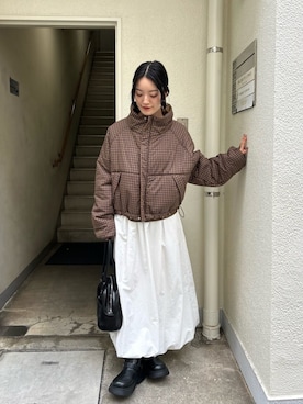 「アイテム（ダウンジャケット/コート）」を使った、Kastane officialさん（レディース・158cm）の秋コーディネート