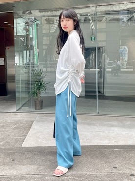 「Kastane」｜「アイテム（スラックス）」を使った、Kastane officialさん（レディース・149cm）の春コーディネート