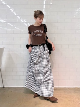 「Kastane（カスタネ）のアイテム（Tシャツ/カットソー）」を使った、Kastane officialさん（レディース・158cm）の夏コーディネート