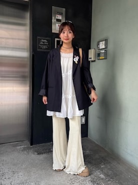 「Kastane（カスタネ）のアイテム（パンツ）」を使った、Kastane officialさん（レディース・158cm）の春コーディネート