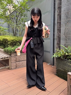 「Kastane（カスタネ）のアイテム（オールインワン・サロペット）」を使った、Kastane officialさん（レディース・159cm）の夏コーディネート