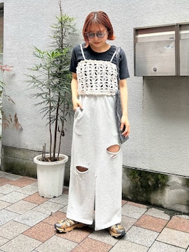 「スウェットスカート」｜Kastane officialさん（レディース・154cm）の夏コーディネート