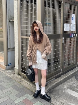 「Kastane（カスタネ）のワッシャーティアードミニスカート（スカート）」を使った、Kastane officialさん（レディース・149cm）の春コーディネート