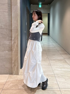 「Kastane（カスタネ）のアイテム（Tシャツ/カットソー）」を使った、Kastane officialさん（レディース・163cm）の夏コーディネート
