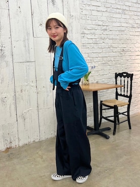 「カットアウト」｜「アイテム（サロペット/オーバーオール）」を使った、Kastane officialさん（レディース・158cm）の春コーディネート