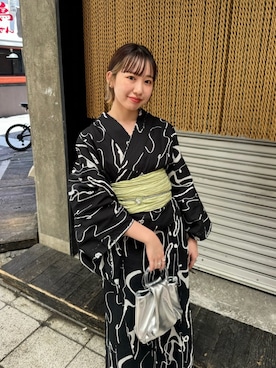 「浴衣」｜「アイテム（その他）」を使った、Kastane officialさん（レディース・153cm）の夏コーディネート