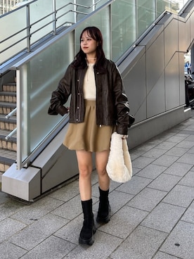 「Kastane（カスタネ）のアイテム（ブルゾン）」を使った、Kastane officialさん（レディース・156cm）の秋コーディネート