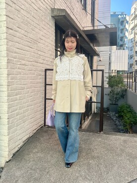 「アイテム（バッグ、パープル系）」を使った、Kastane officialさん（レディース・160cm）の冬コーディネート