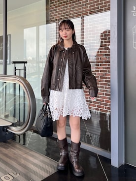 「Kastane（カスタネ）のアイテム（ブルゾン）」を使った、Kastane officialさん（レディース・157cm）の春コーディネート