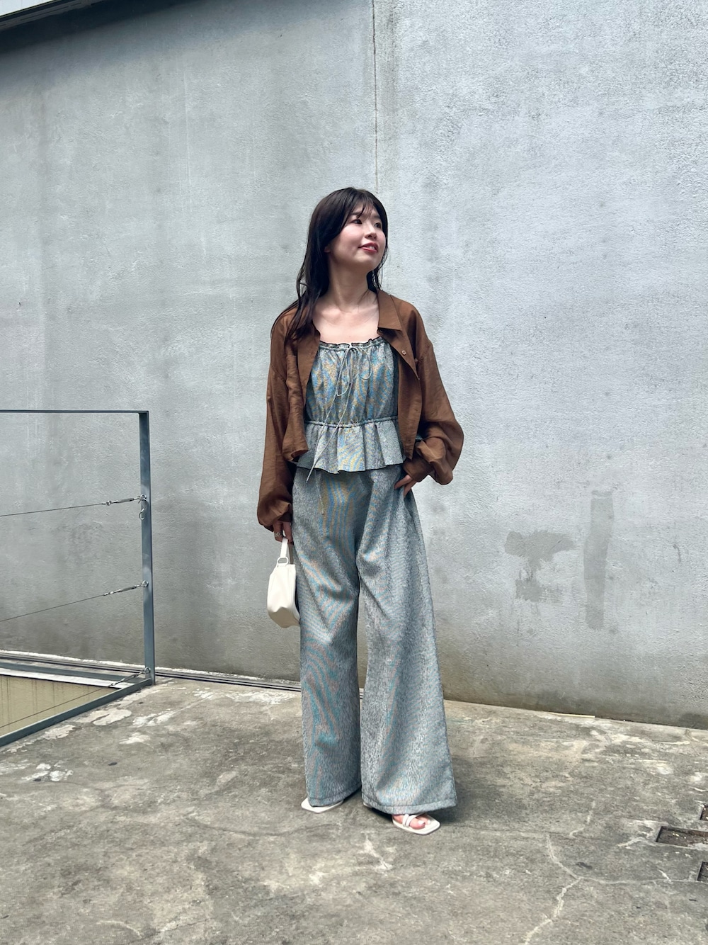 低身長サイズ/2サイズ展開/無地&チェック】ペプラムキャミ