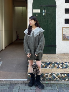 「Kastane（カスタネ）のアイテム（ニット/セーター）」を使った、Kastane officialさん（レディース・149cm）の冬コーディネート