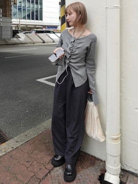 「Kastane（カスタネ）のアイテム（ニット/セーター）」を使った、Kastane officialさん（レディース・151cm）の秋コーディネート