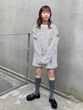 「マリン」｜「アイテム（スリッポン）」を使った、Kastane officialさん（レディース・155cm）の冬コーディネート