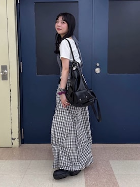 「Kastane（カスタネ）のアイテム（Tシャツ/カットソー）」を使った、Kastane officialさん（レディース・159cm）の夏コーディネート