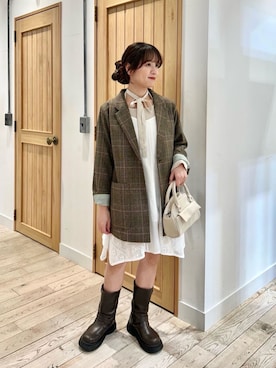 「Kastane（カスタネ）のアイテム（ニット/セーター）」を使った、Kastane officialさん（レディース・157cm）の冬コーディネート