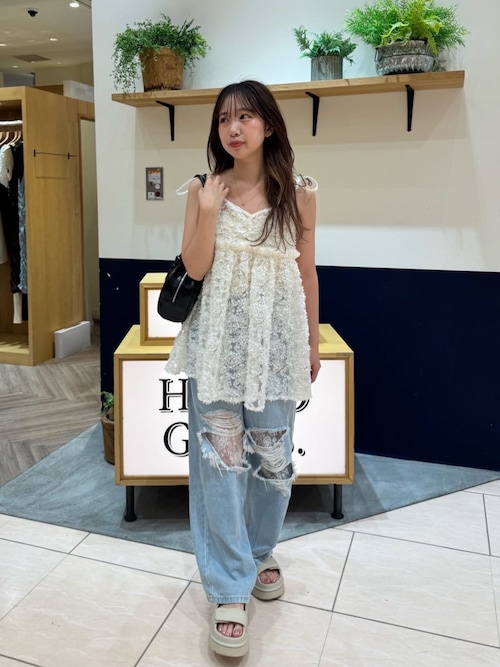 kastane 前後2WAY ウェーブ刺繍チュールチュニック セール】【前後2WAY】ウェーブ刺繍チュールチュニック（チュニック