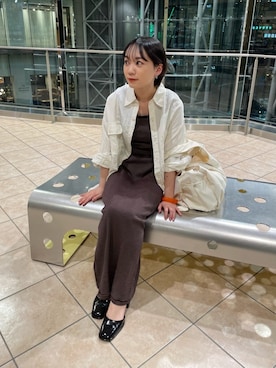 「Kastane（カスタネ）の【WEB限定/A4サイズ】トラベルBAG（トートバッグ、ホワイト系）」を使った、Kastane officialさん（レディース・149cm）の夏コーディネート