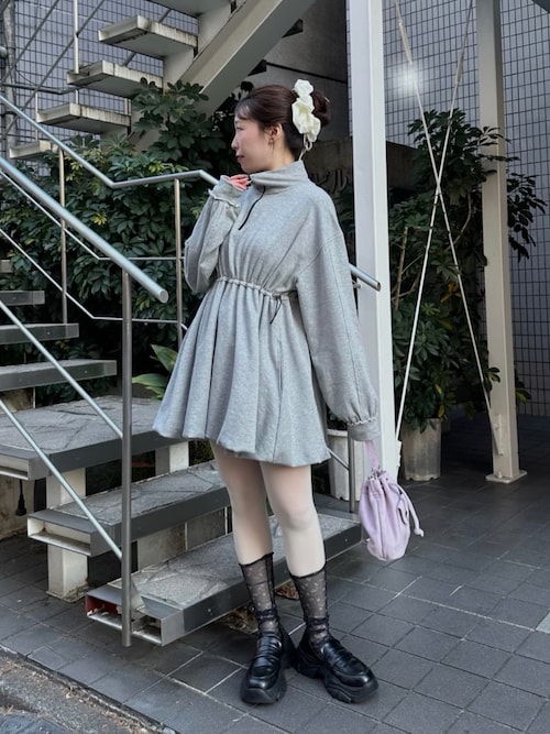 スウェットバルーンミニワンピース スウェットバルーンミニワンピース（ワンピース）｜Kastane（カスタネ
