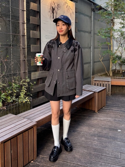 ＊オンライン完売＊ カスタネ モチーフ付きハンティングジャケット WEB先行】モチーフ付きハンティングジャケット（ブルゾン